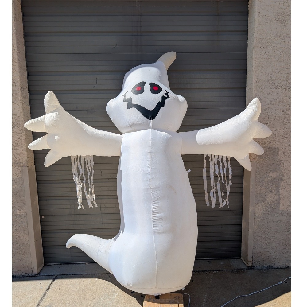 Gemmy Airblown Inflatable 8ft Ghost Halloween Yard Decor Color Changing Light